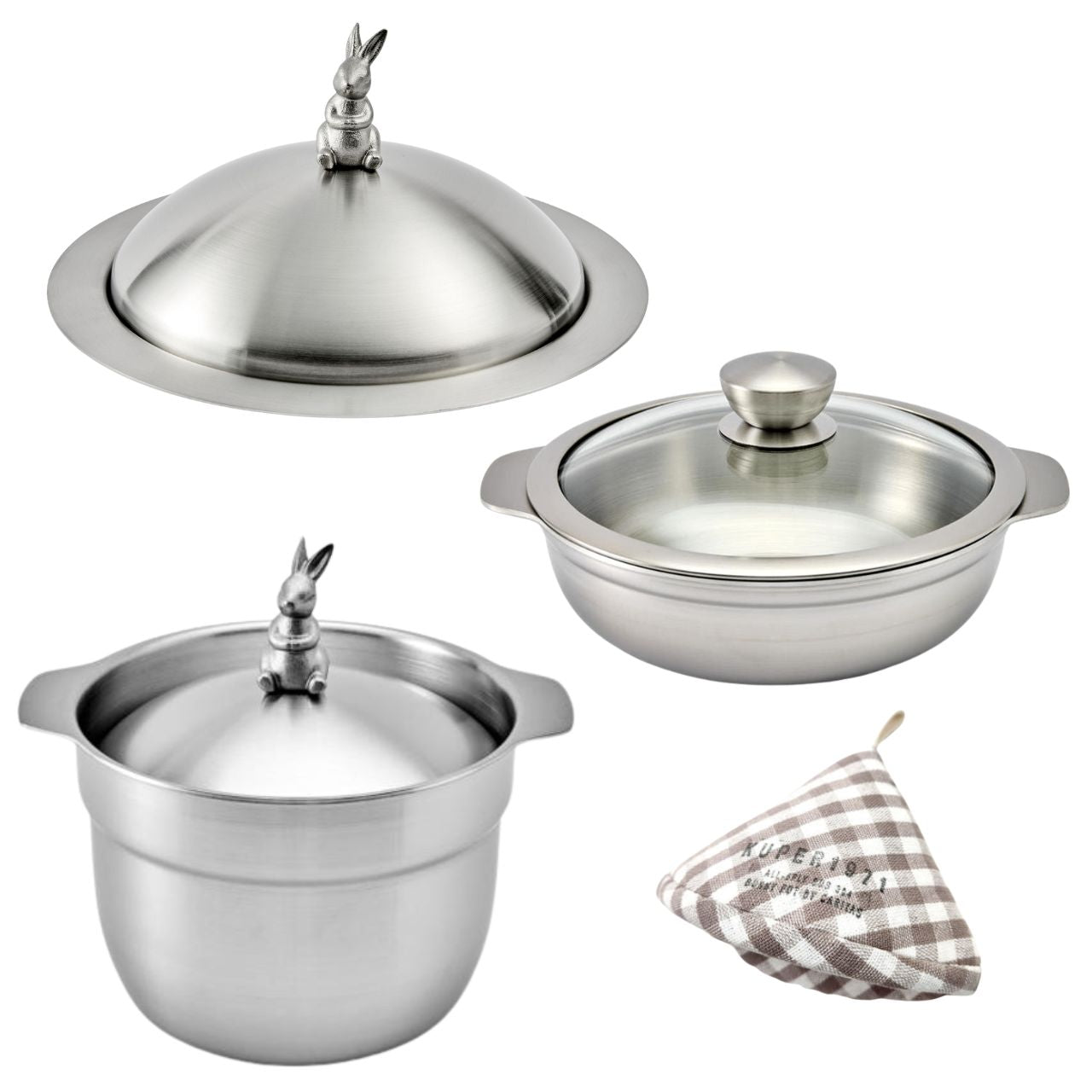 Rabbit Rice Pot & Lid, 5-ply SUS 304