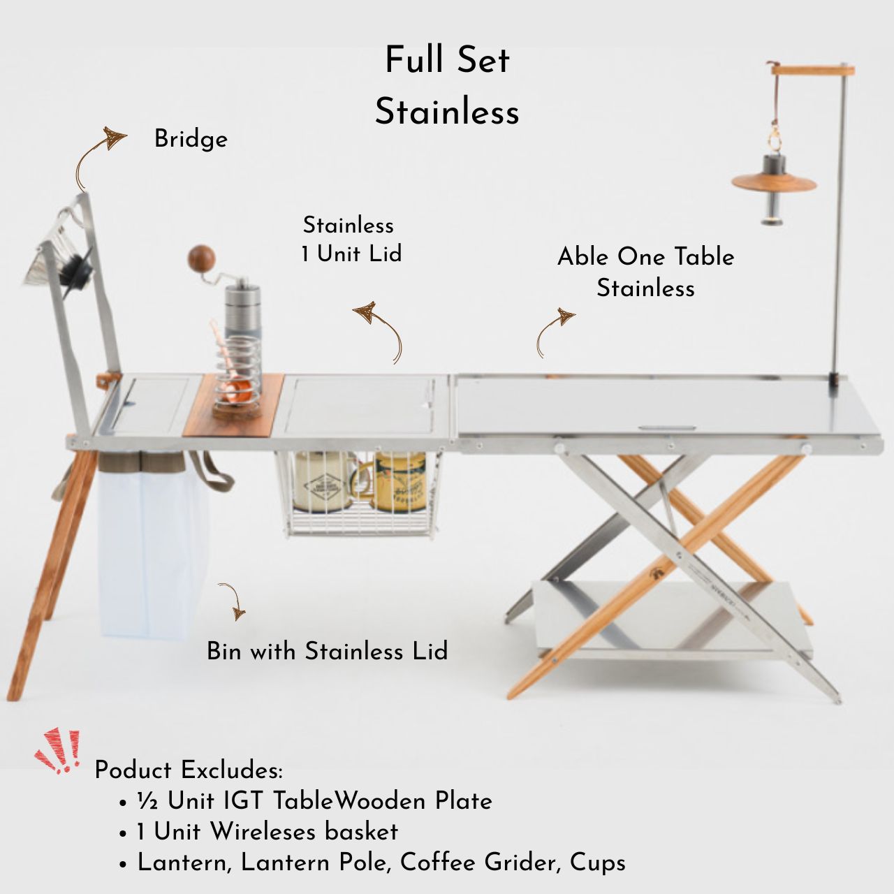 [Shahrazad] Camping Outddor Stainless Handcrafted IGT Folding Table, Made in Korea