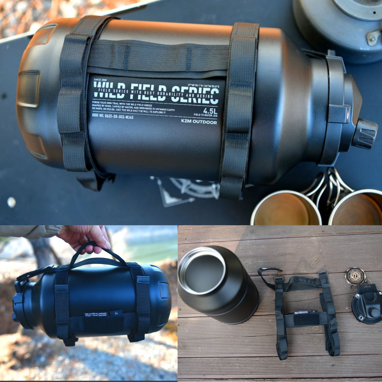 [KZM] Field TX SUS 304 ウォータージャグ 4.5 スタンドポール付き