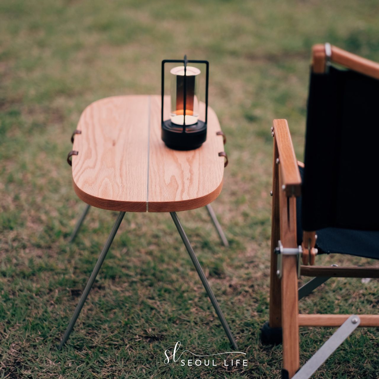 [Prolog] Foldable Wooden Tote Table Camping table - Oak