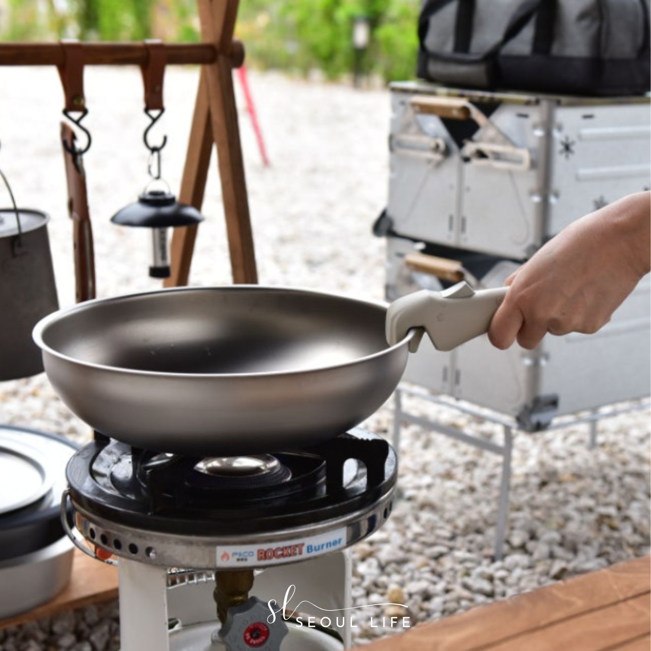 [Cladin] Titanium pots and plates Go-out Camping package