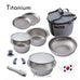 [Cladin] Titanium pots and plates Go-out Camping package