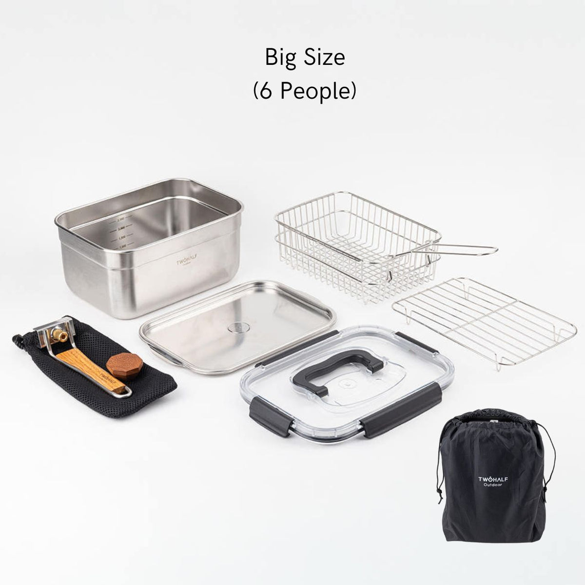 [Twohalf] Multi-function Cooking pot, container, Steamer