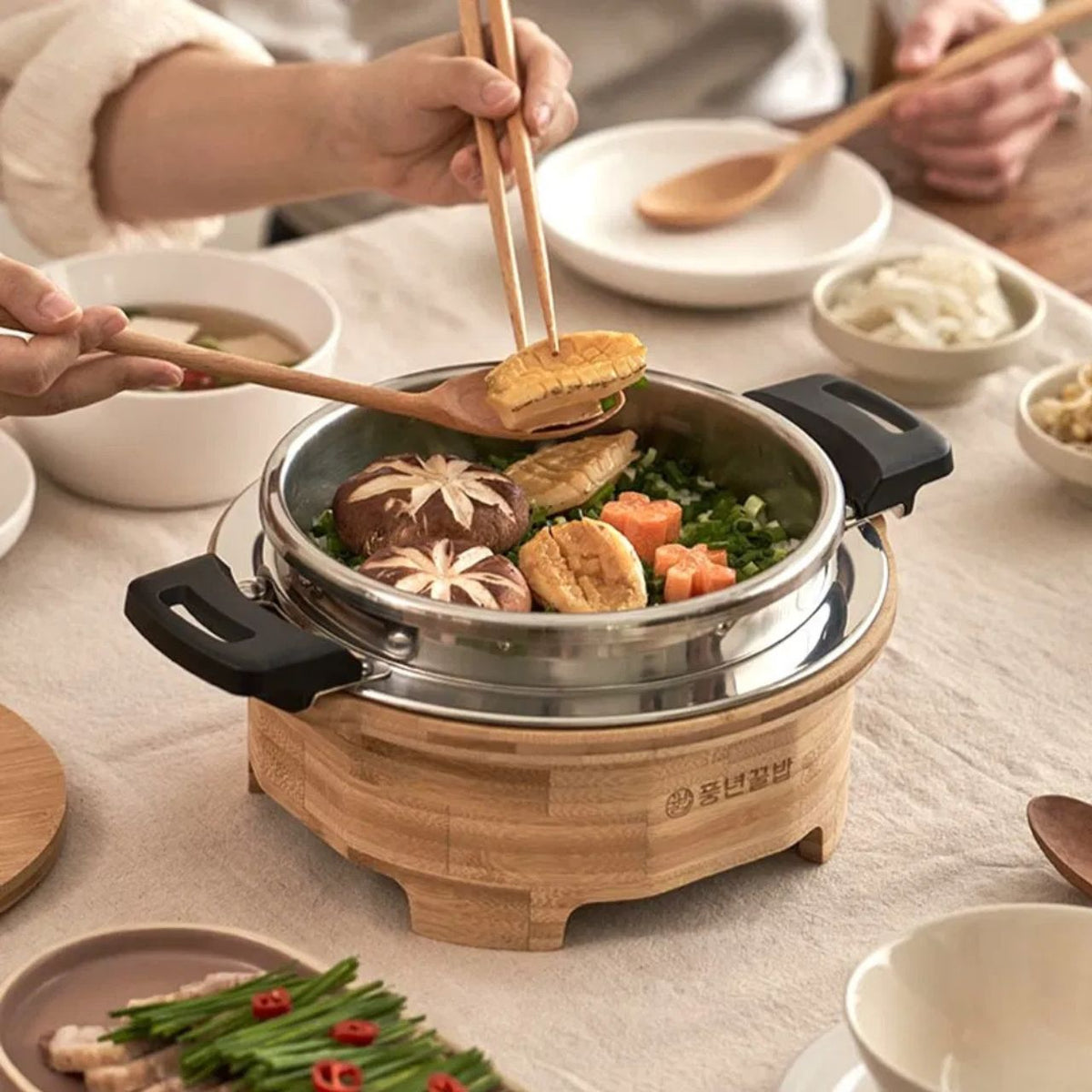 [PoongNyun] PN Korean Style Pressure Rice Pot 5-Piece Set | SUS 304 3-Ply