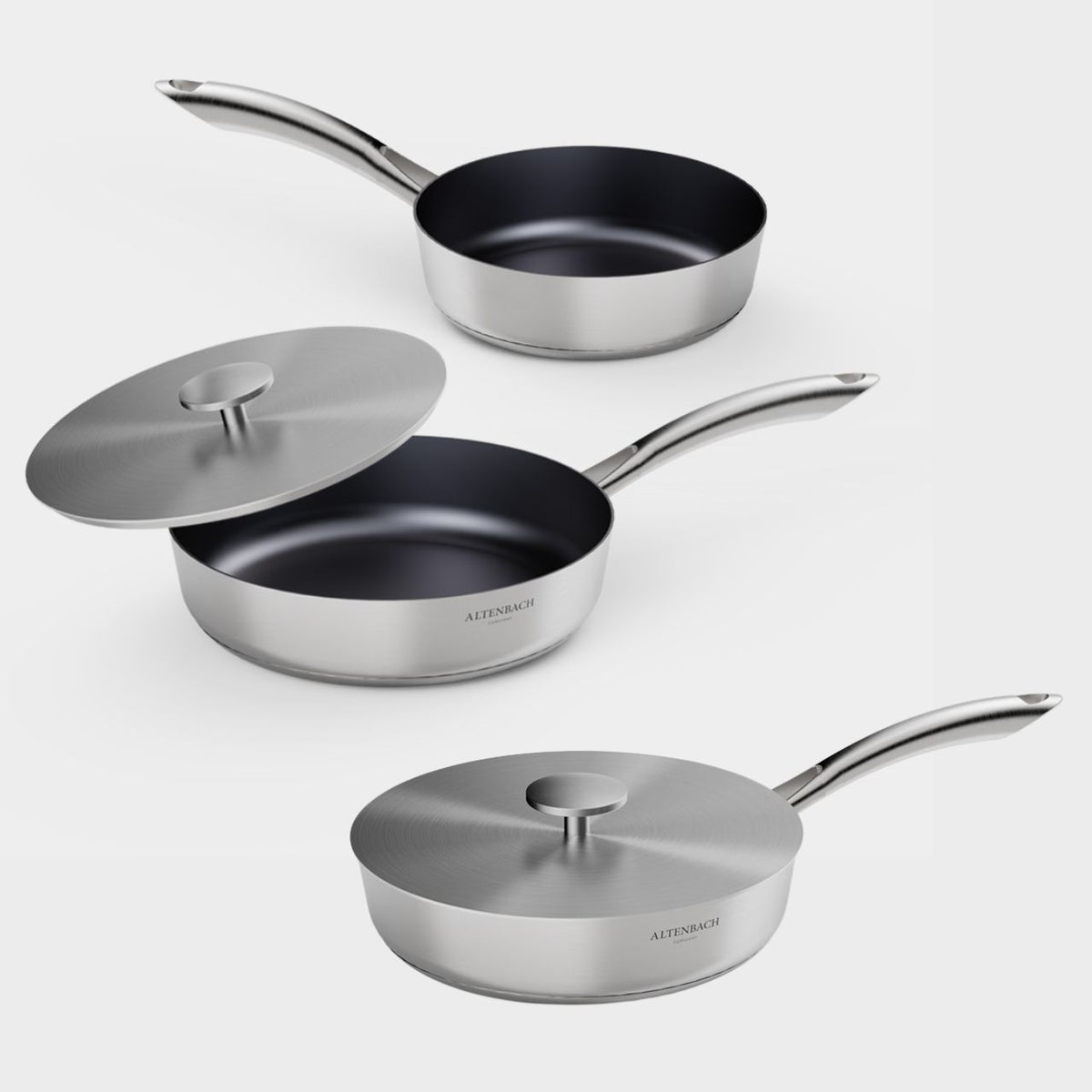 [Altenbach] Multi 5-Ply Deep Sauté Pan Set