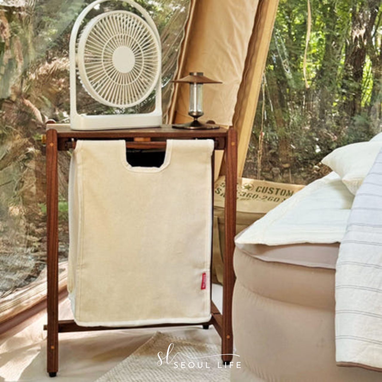 [HealBreathe] Wooden Camping Side Table, Camping Basket, Storage Table, Shelf