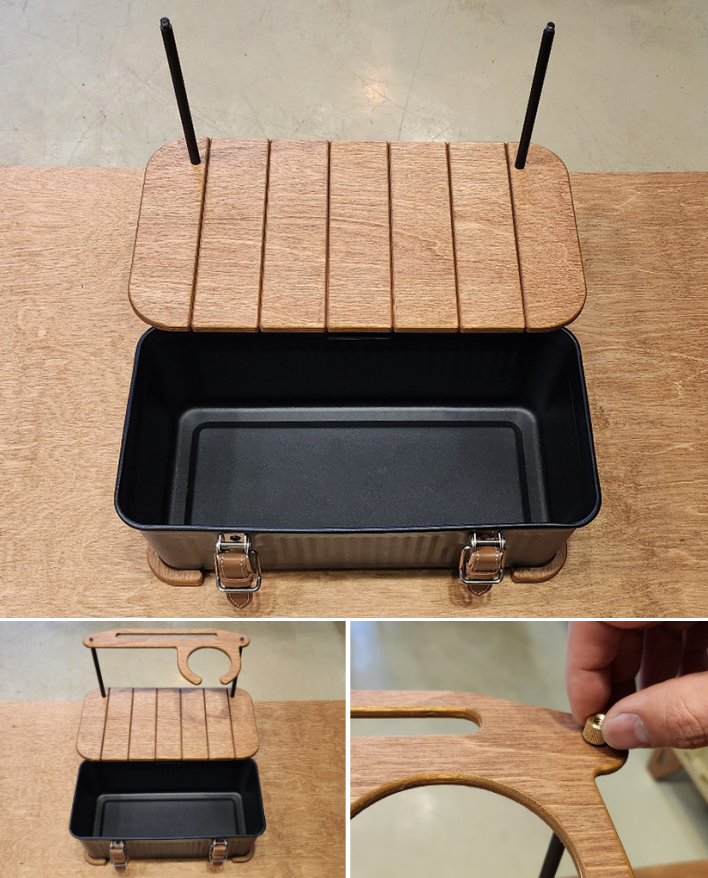 可折疊，手工製造木板和咖啡滴頭衣架套裝適用於 Stanley 經典午餐盒 9.4 公升