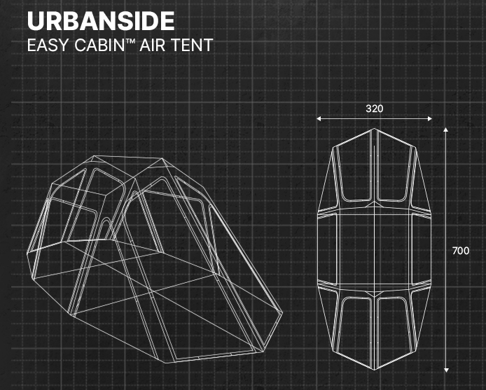 *Urbanside* Easy Cabin Air Tent/ Khaki Color. Outdoor Camping