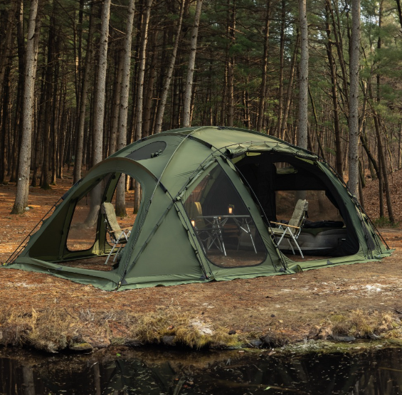 "Urbanside" Stego Dome Shelter, 6.6m Length Tunnel Dome, 40D Nylon Silicone Coating Tent useful for Camping