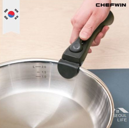 *Chefwin* 316STS 26cm Wok & 28cm Frying Pan Set with Detachable Handle