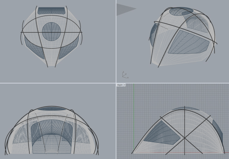 *Urbanside* Cephalo Dome Shelter Tent, Ultralight 4.2m Height Dome, 40D Nylon Silicone Coating. Camping Rental