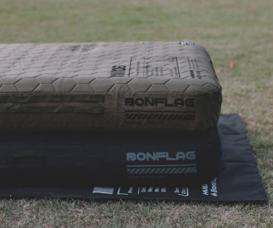 *Bonflag* Air Bed/Mattress for Single use, Air-pump included. Camping Gear