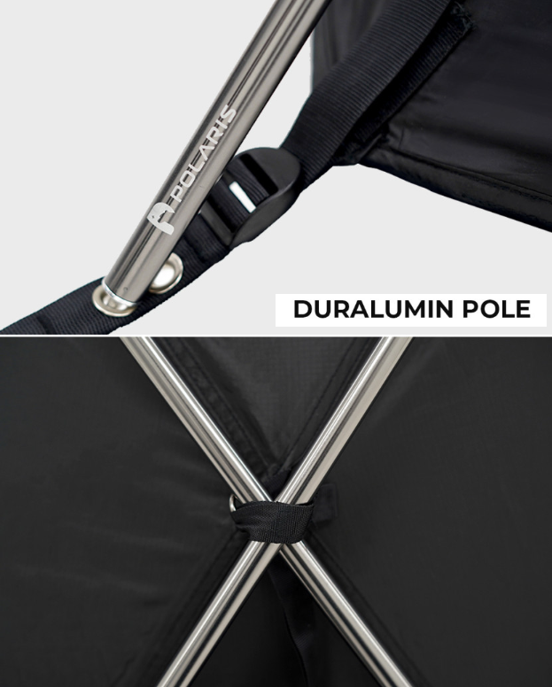 [Polaris] D1 PRO Dome Shelter & Tent for 3-4 people, Black Color, Vestibule Tent Option.