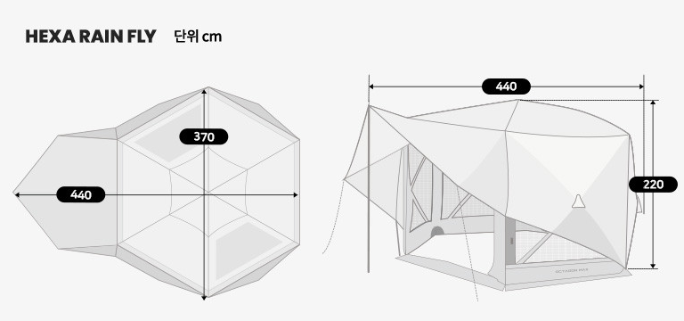 *Idoogen* Hexa Rain Fly & Urethan Window/Door Covers for Octagon MAX tent. Outdoor Camping