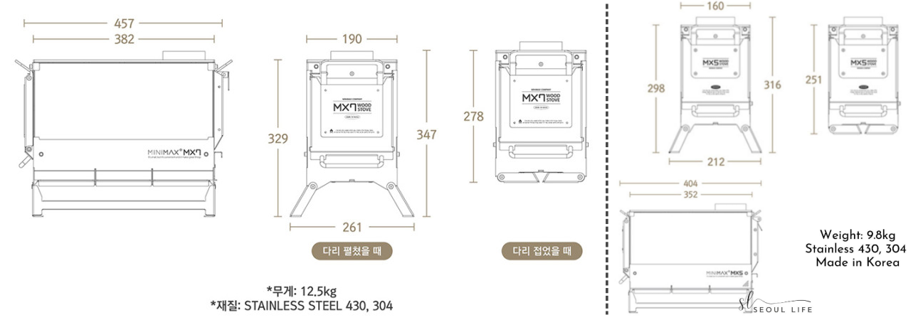 [Minimax] MX7 Wood Burning Outdoor Camping Stove, Made in Korea Camping Gear.