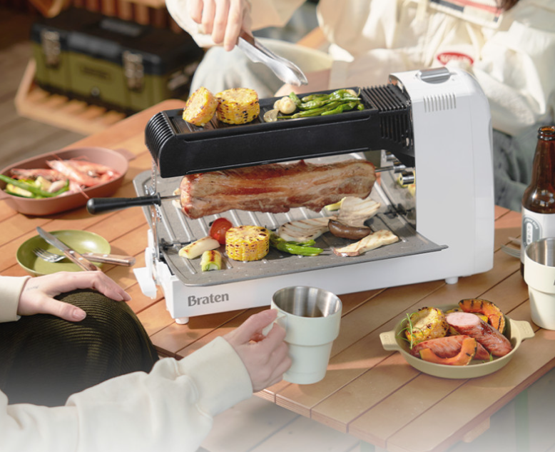 [Braten] BBQ Grill, Foldable Gas Grill Set