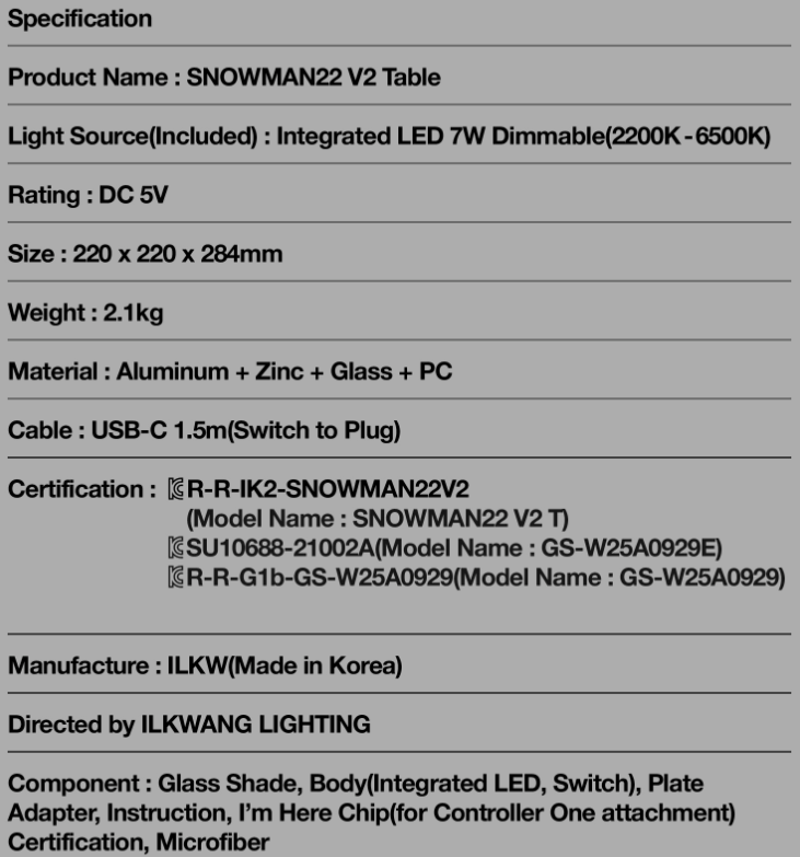 [ILKW] Snowman22 V2 Table Lamp, Lantern, 3 Colors
