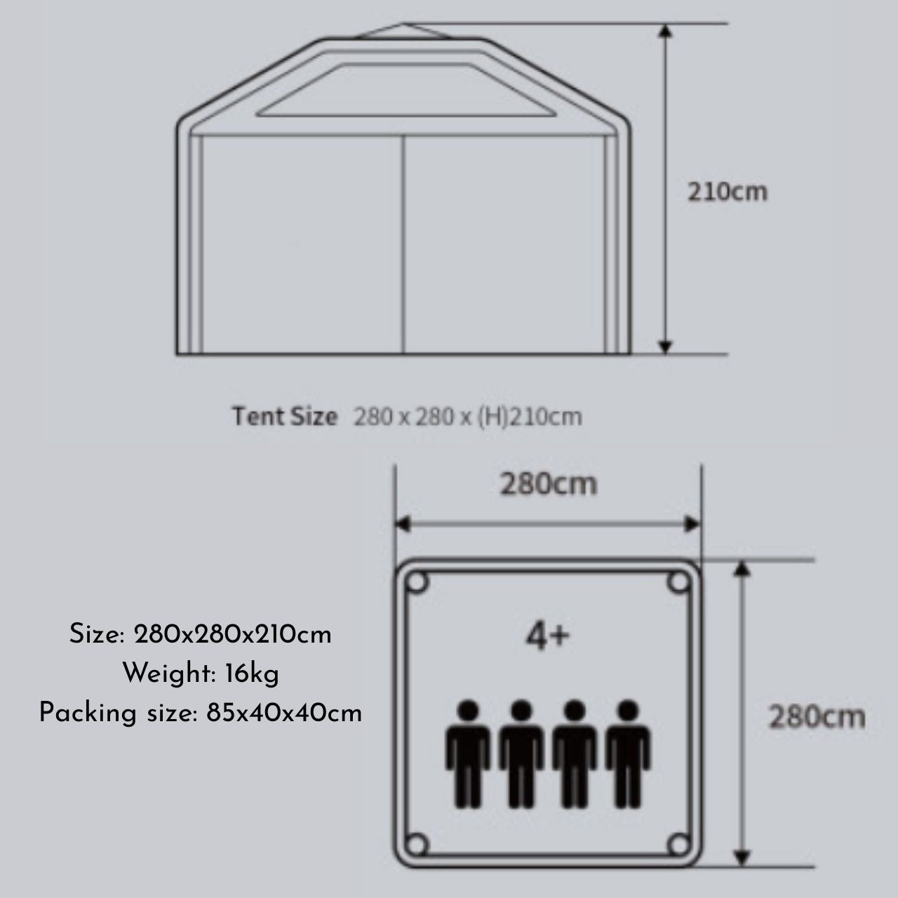 Monterra] Cubex 2.8 Lightweight Air Shelter, Tent – SeoulLife