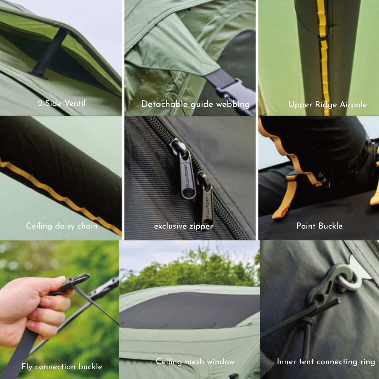 [We Can Trip] Model D Light-Weighted Air Tent, Shelter (Khaki, Black)