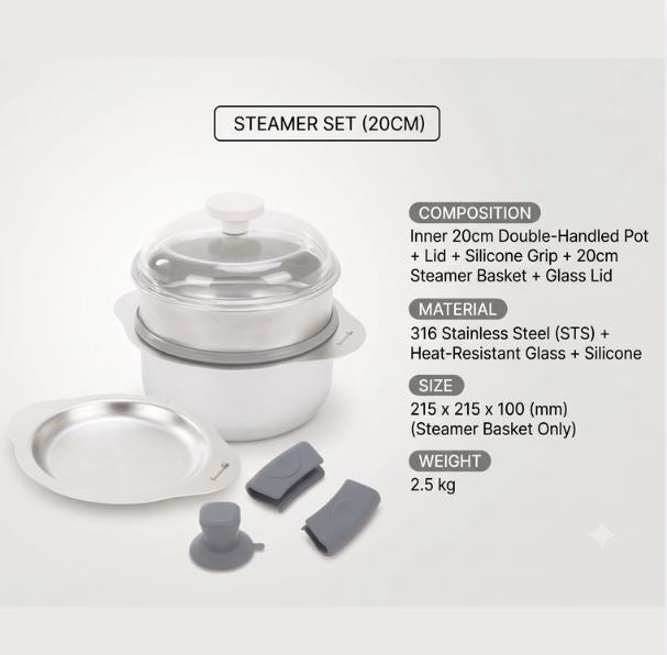 [Silverstar] 316 STS Stainless Pot & Lid Set
