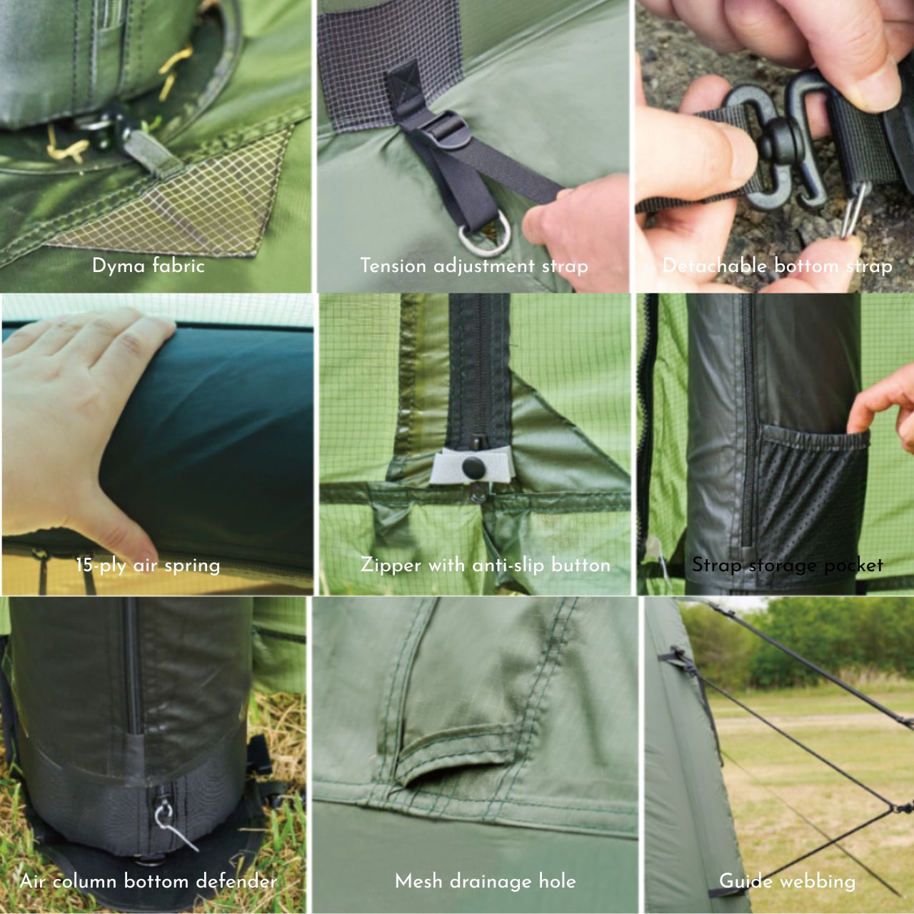 [We Can Trip] Model D Light-Weighted Air Tent, Shelter (Khaki, Black)