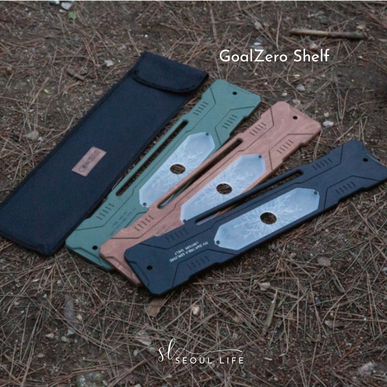[Wooden Shelf] 2 Tier Camping Hanger & Shelf with Steel Baskets & Cover plates