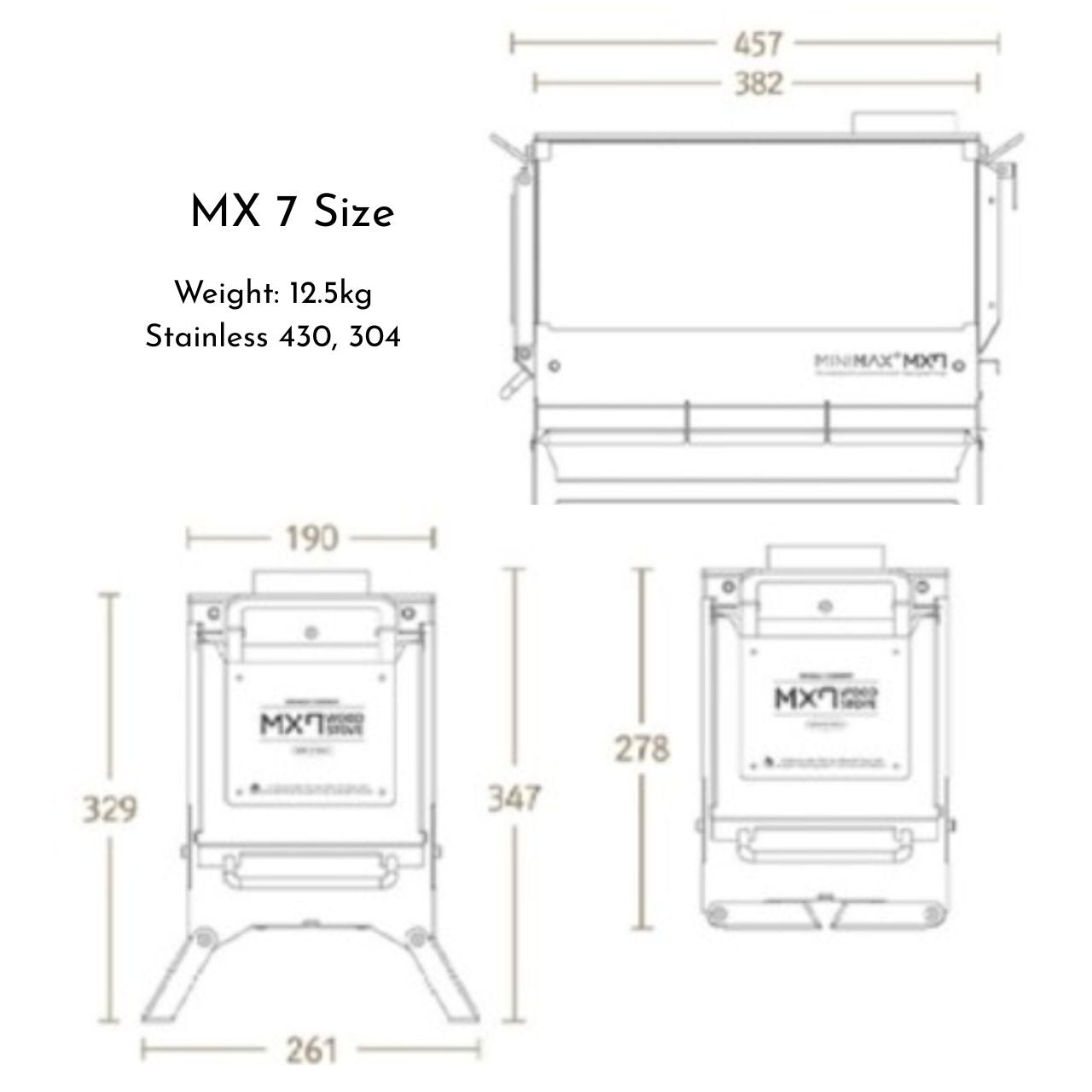 [Minimax] *Pre-order* MX7 Wood Burning Outdoor Camping Stove, Made in Korea Camping Gear.