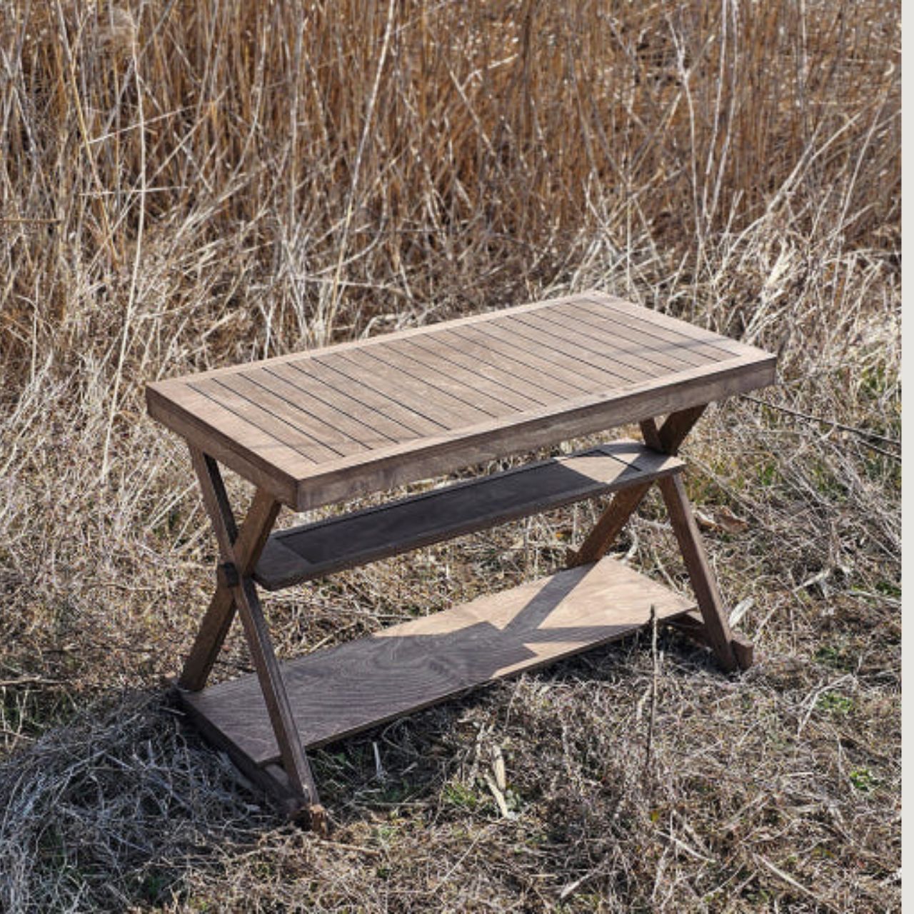 [Beomi] IGT Stove Plate Convertible Foldable Wood 3 Tier Table