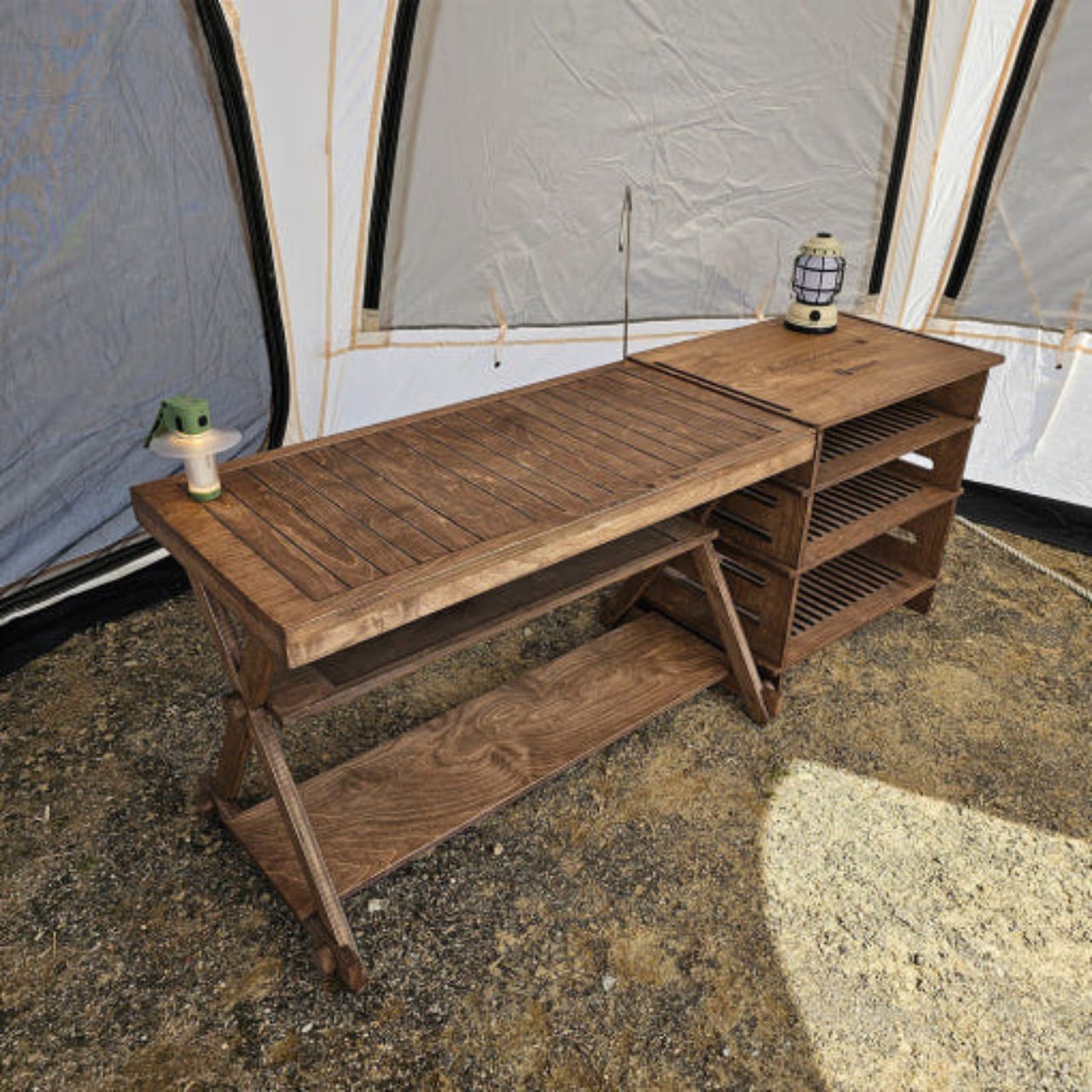 [Beomi] IGT Stove Plate Convertible Foldable Wood 3 Tier Table