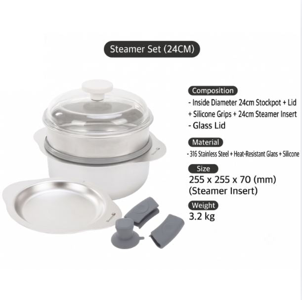 [Silverstar] 316 STS Stainless Pot & Lid Set