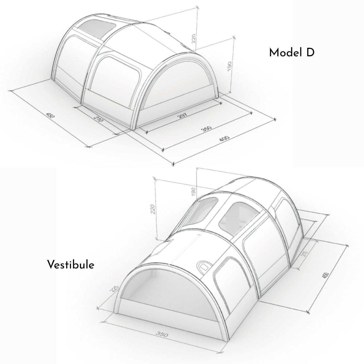 [We Can Trip] Model D Light-Weighted Air Tent, Shelter (Khaki, Black)