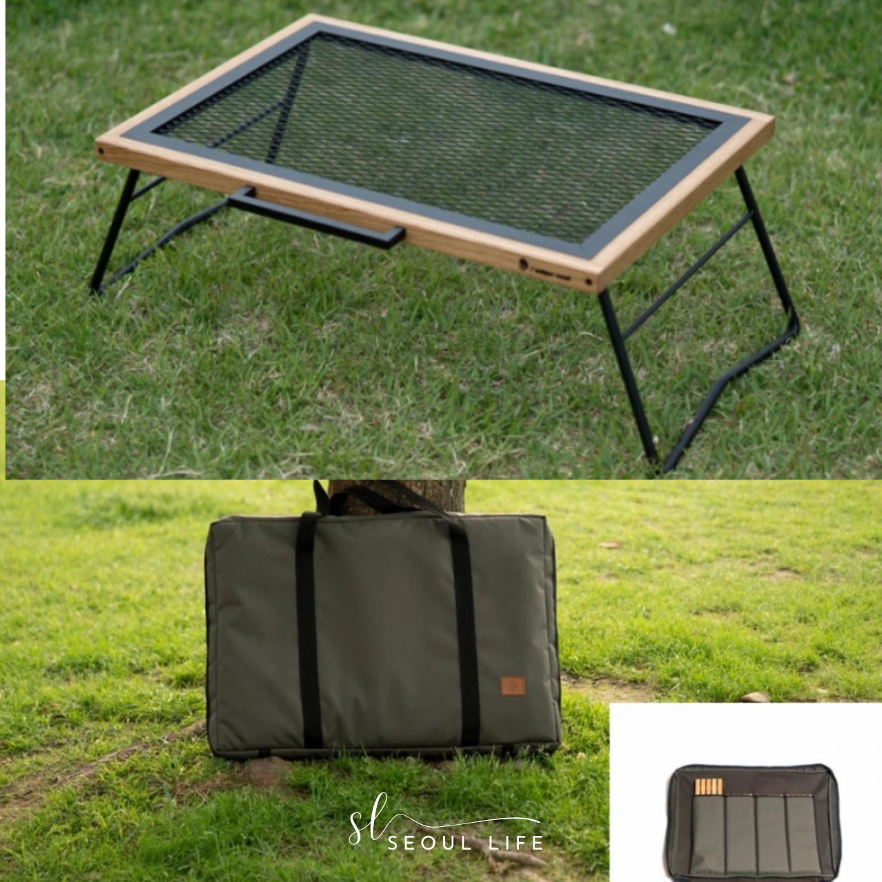 J.Unique.Wood] Handcraft Tough Table Oak Foldable Iron