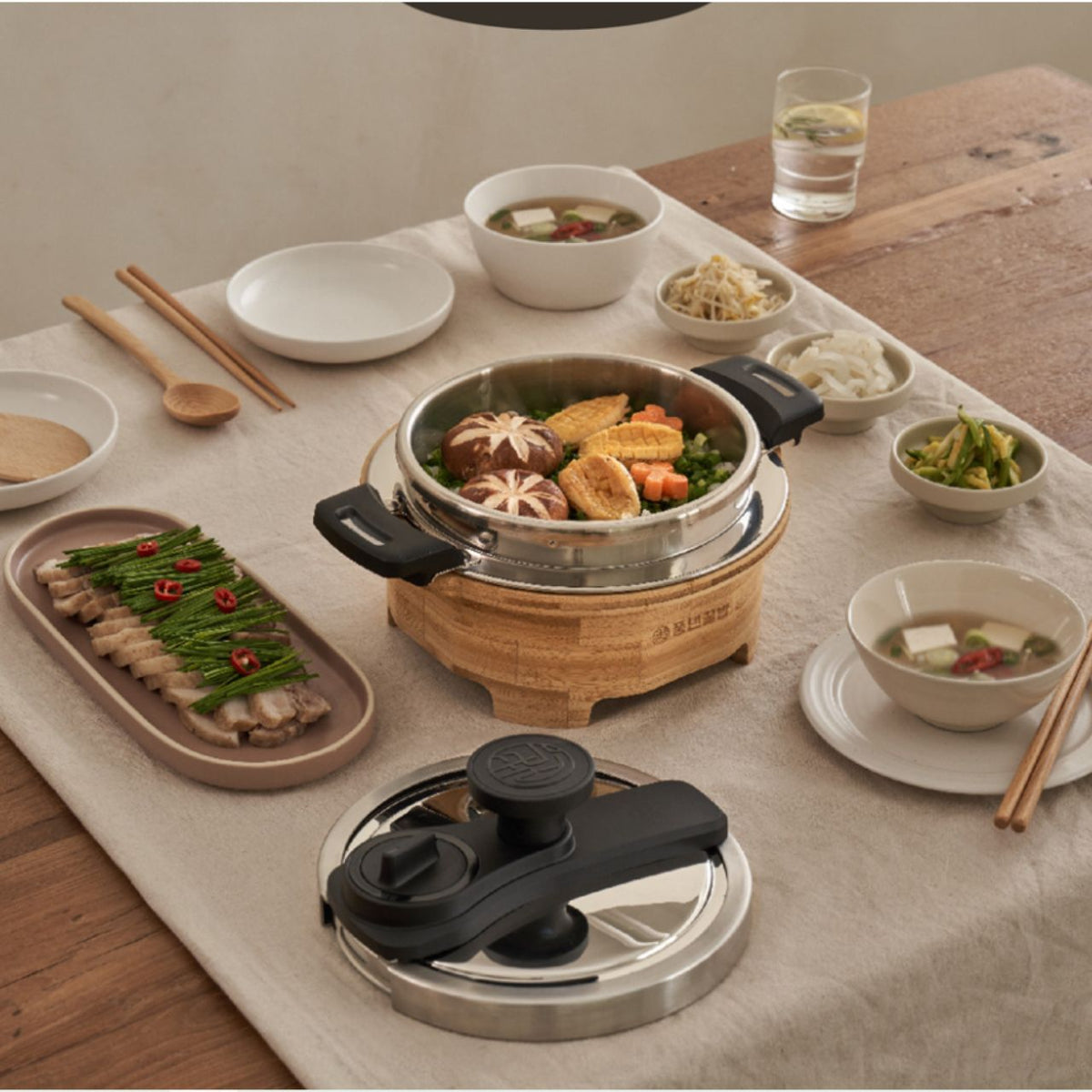 [PoongNyun] PN Korean Style Pressure Rice Pot 5-Piece Set | SUS 304 3-Ply
