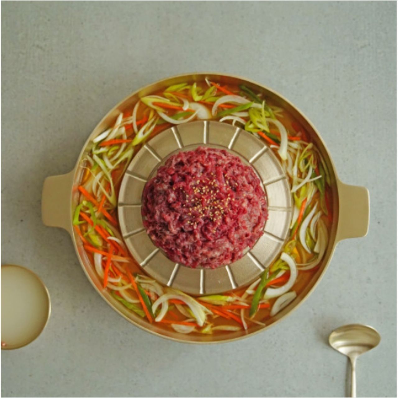 *NotDam* 韓國傳統黃銅鍮器烤盤(煎鍋) 邊鍋適用於涮涮鍋_30cm
