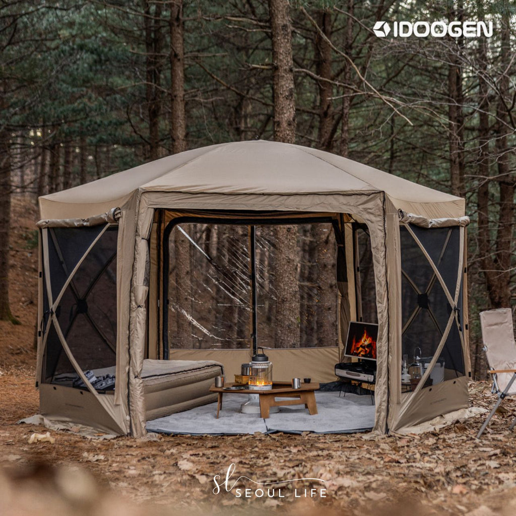 [IDOOGEN] Octagon Mammoth One-touch Tent Shelter, Tan Color. Camping Gear -  SeoulLife