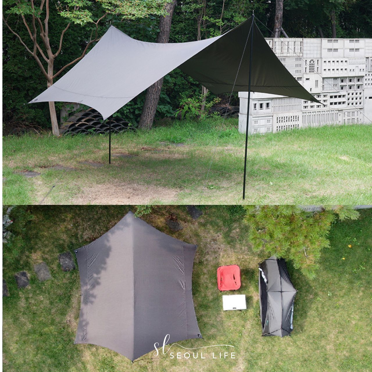 Jakelah] J.cot Hexa Camping Tarp, (Dark Green) – SeoulLife