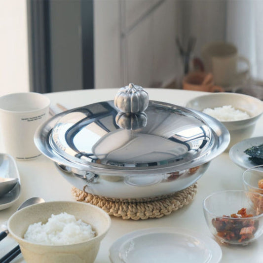 [finnilo] 316ti Stainless Stew Pot with Roaster Pan (Pumpkin)