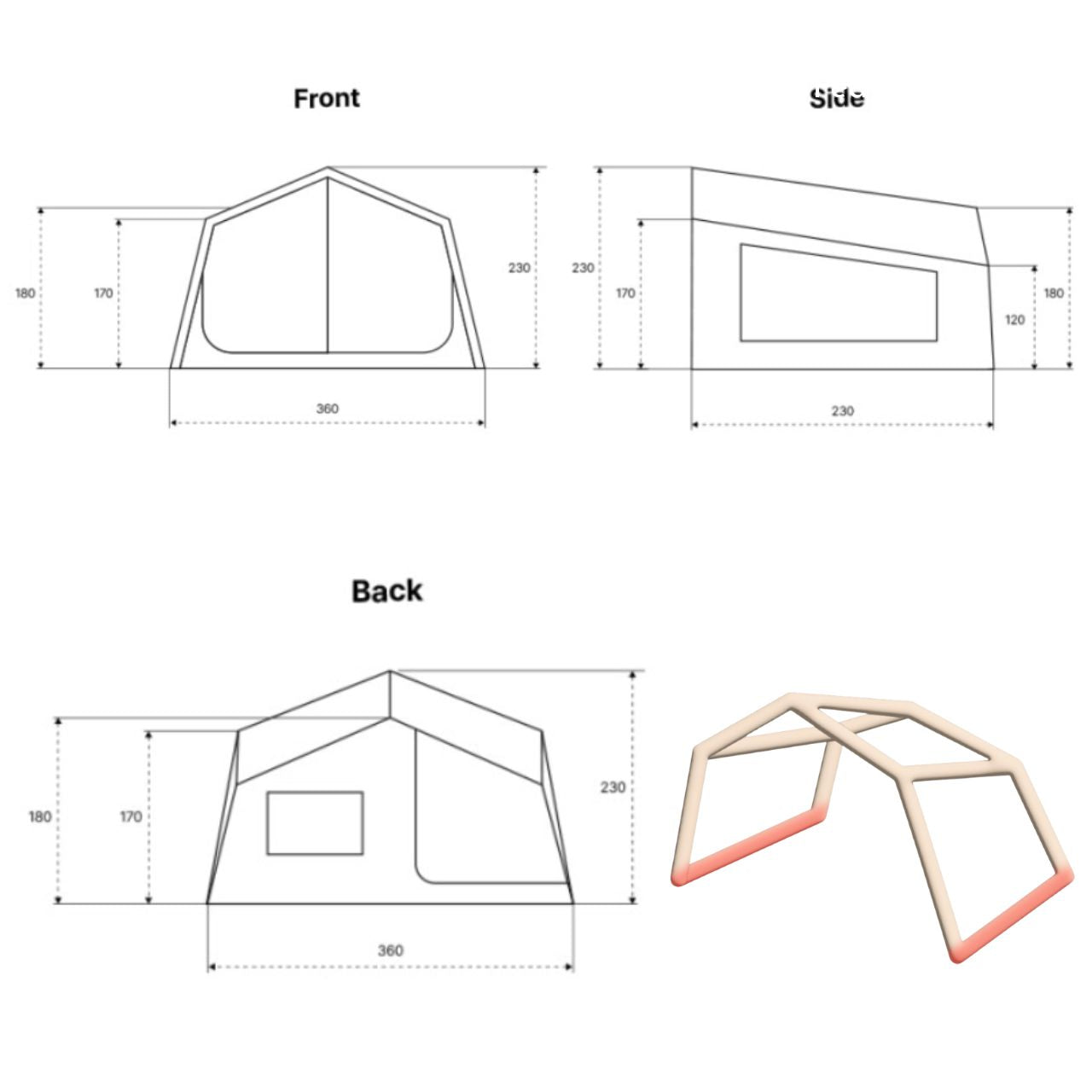 [Airnok] 8.0T Alpha Cube Lightweight Air Tent, Shelter