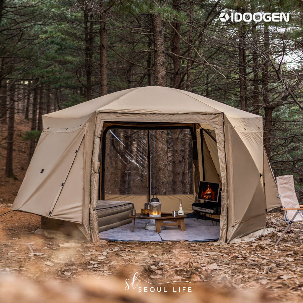 [IDOOGEN] Octagon Mammoth One-touch Tent Shelter, Tan Color. Camping Gear -  SeoulLife