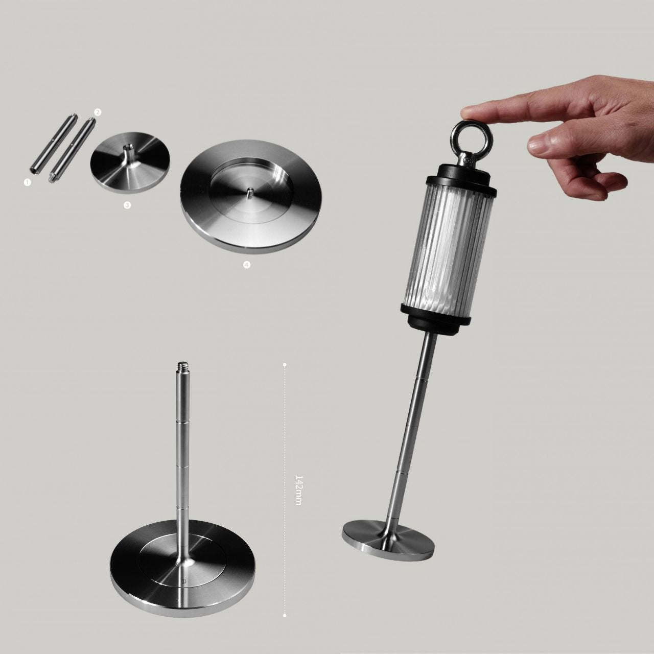 [Kunst Baum] Nessen 110 & Mono  Base Stand for 38explore lantern – Camping Lantern Stand, Height Adjustable