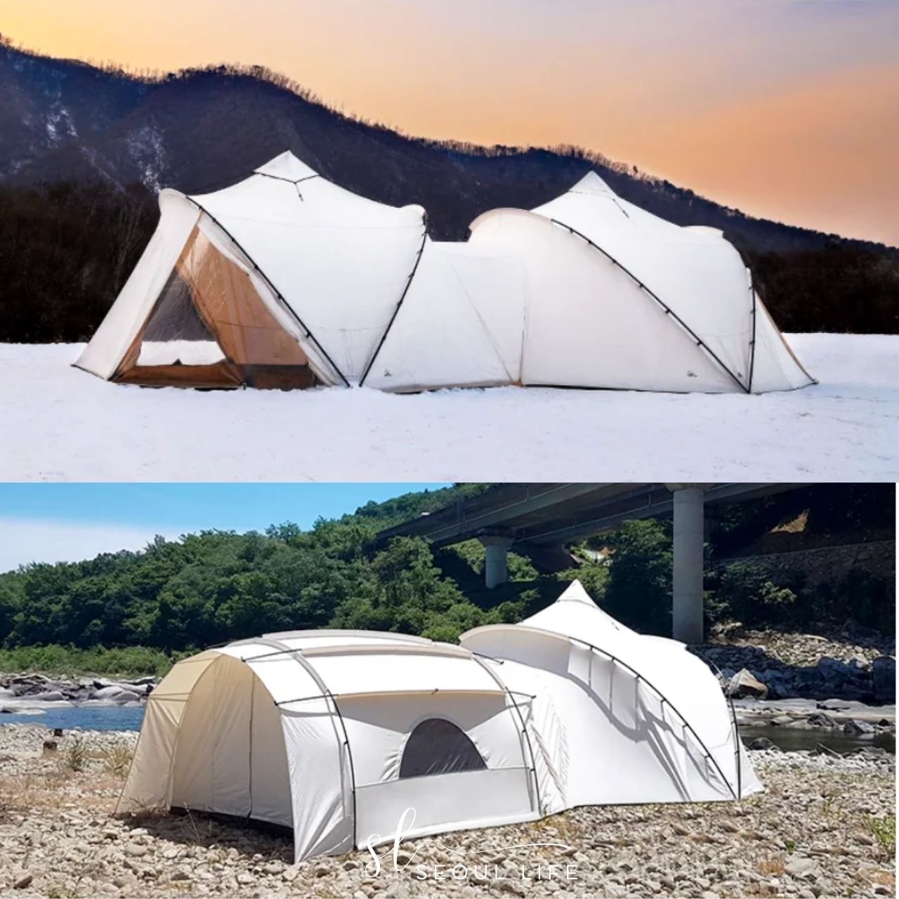 *Campingkan* 避風港，可容納 4-5 人，四季可伸縮的帳篷