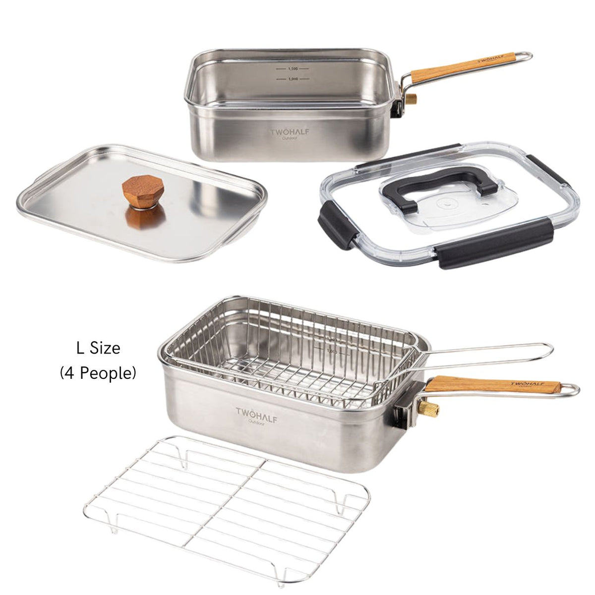 [Twohalf] Multi-function Cooking pot, container, Steamer