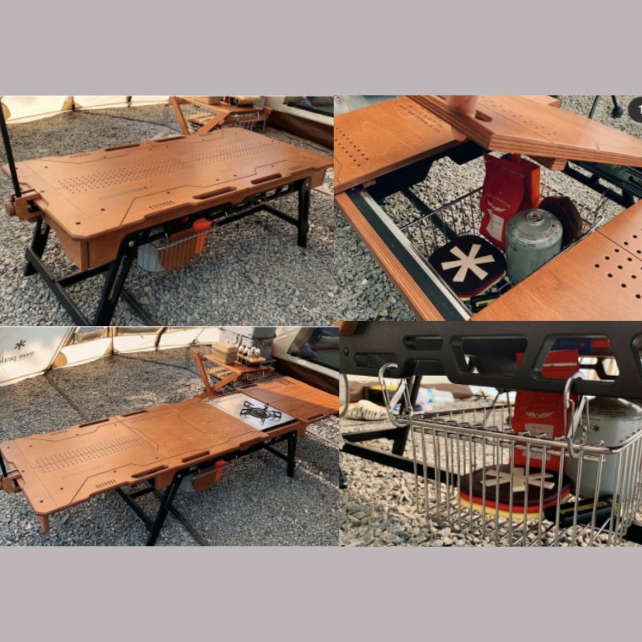 ON-U LIFEMY ON MINI FOLDNG SHELF テーブル On-U Life] My Own Sliding Camping Table, Wood Folding Table