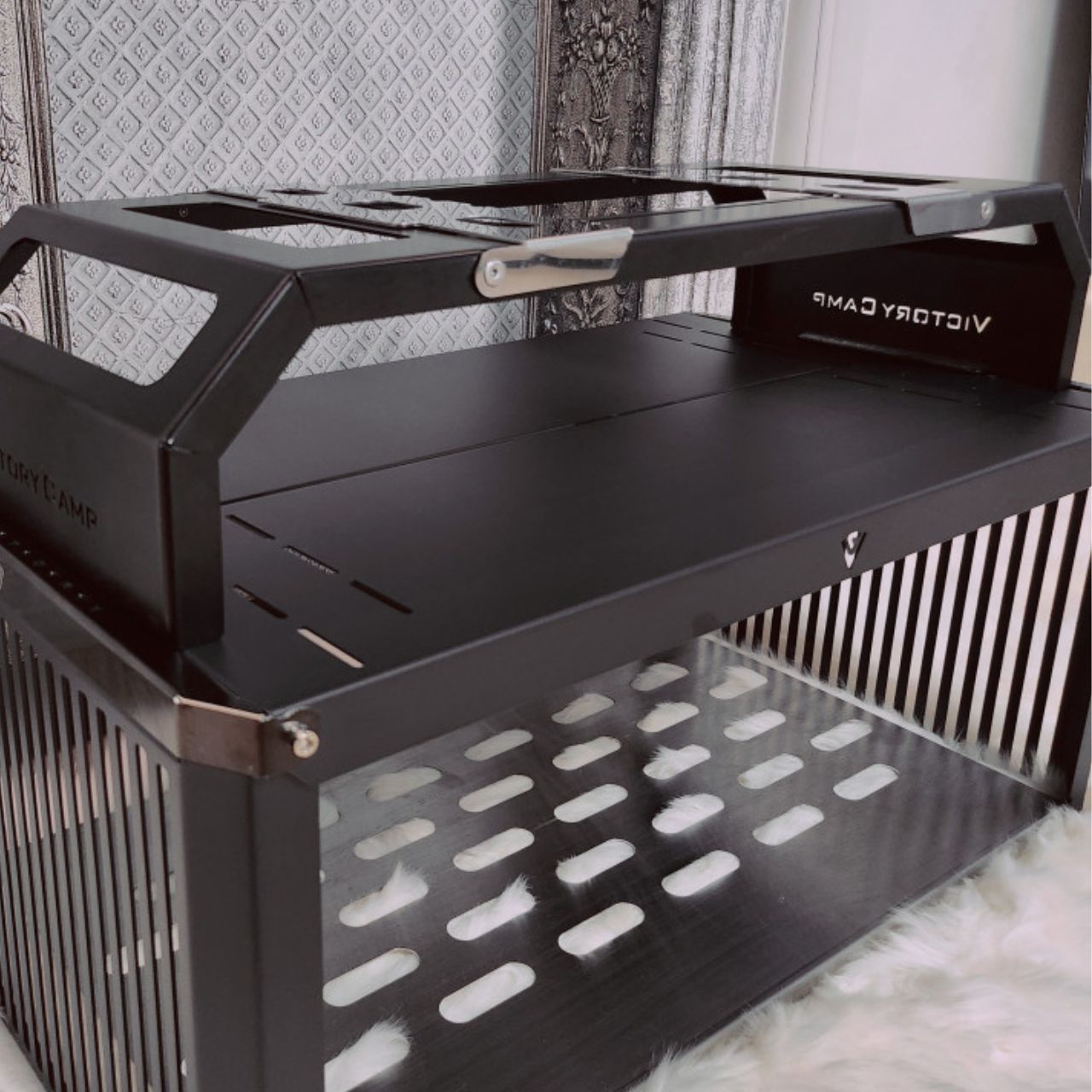 [VictoryCamp] Folding Camping Side Table, Wood Stove Stand