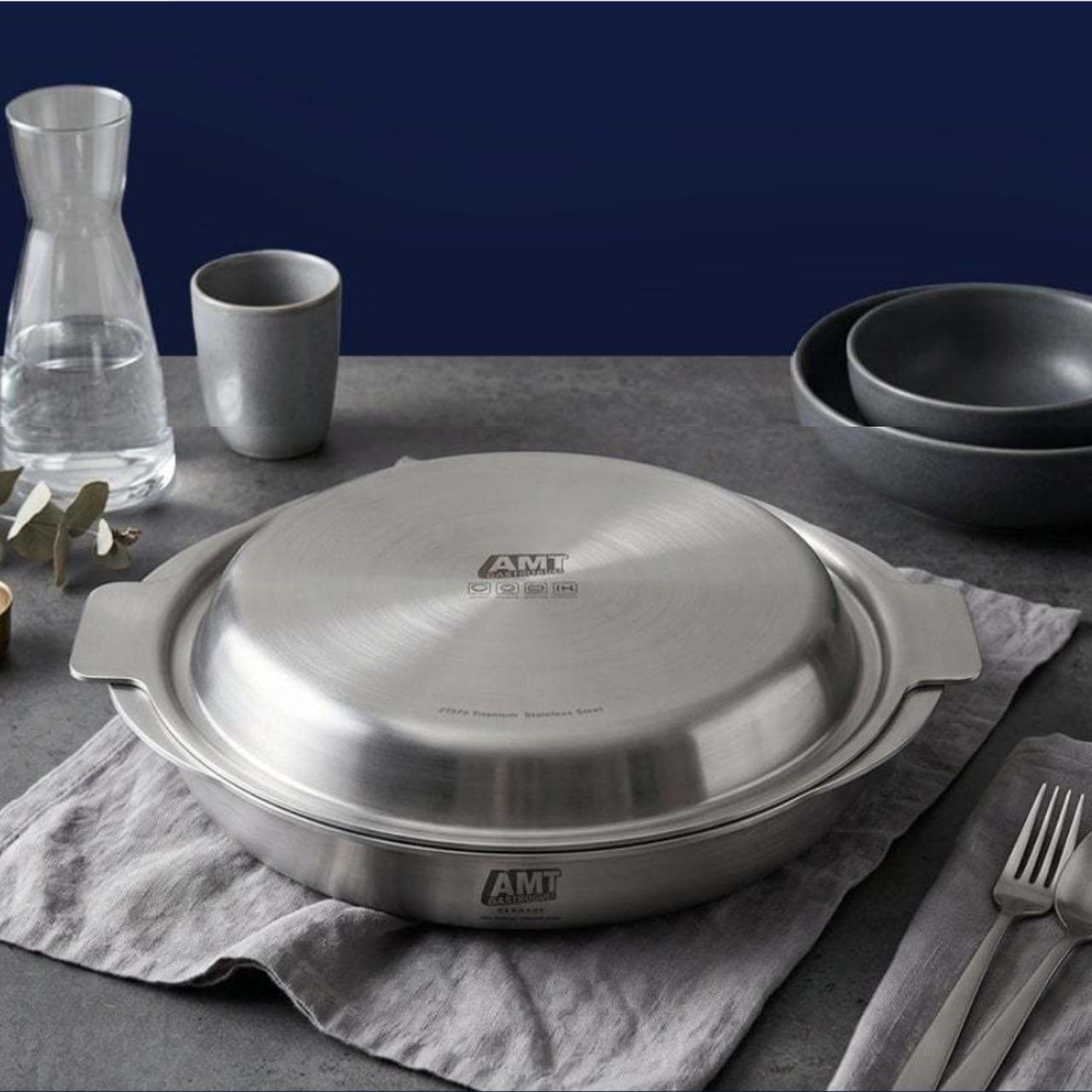 [AMT] 316Ti Double Pan, Premium 5-Ply Stainless Steel Cookware