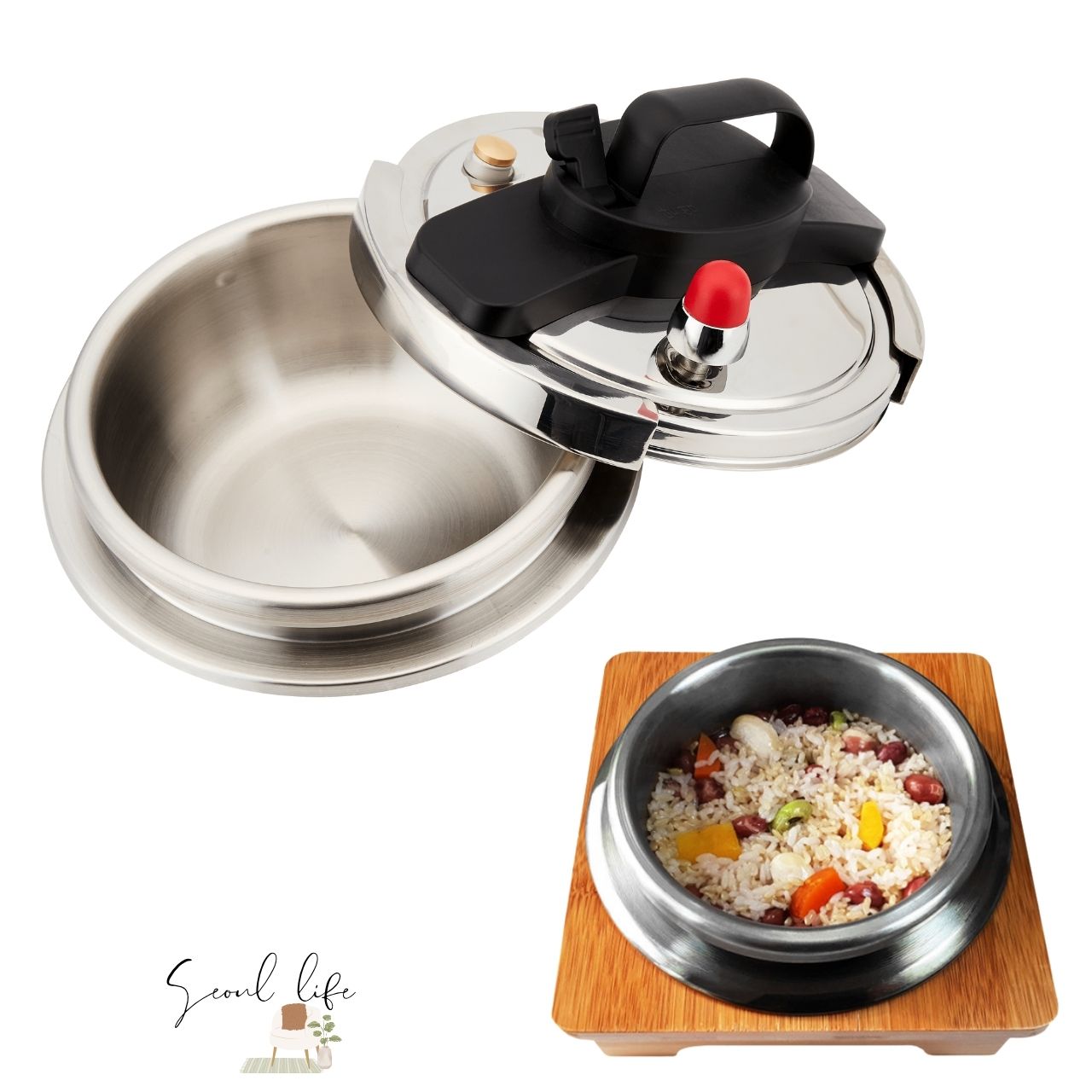 [Green Cook] Korean Rice Cooking Pot/ Pressure pot set