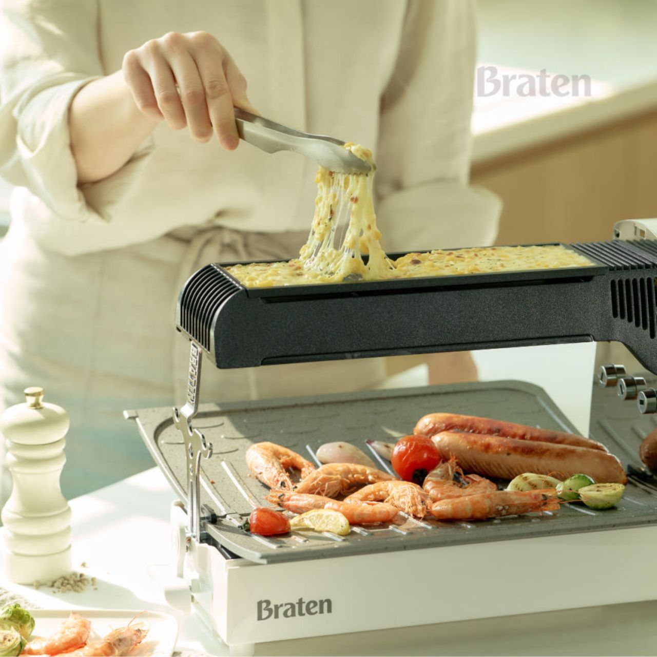 [Braten] BBQ Grill, Foldable Gas Grill Set
