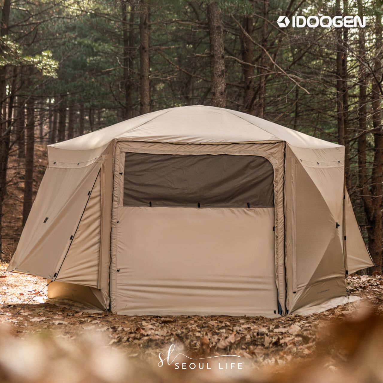 IDOOGEN] Octagon Mammoth One-touch Tent Shelter, Tan Color. Camping G –  SeoulLife