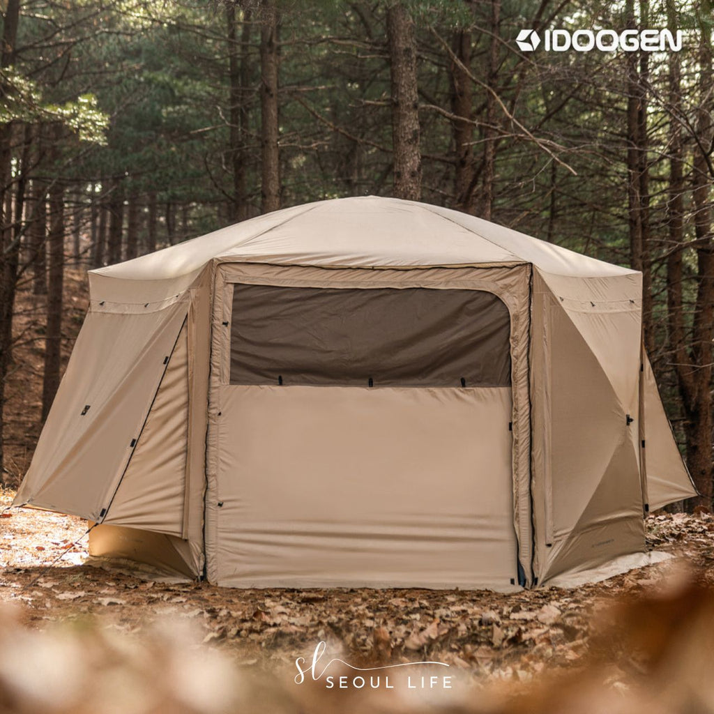 [IDOOGEN] Octagon Mammoth One-touch Tent Shelter, Tan Color. Camping Gear -  SeoulLife