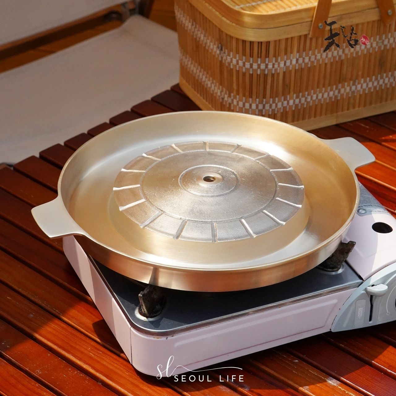 *NotDam* 韓國傳統黃銅鍮器烤盤(煎鍋) 邊鍋適用於涮涮鍋_30cm